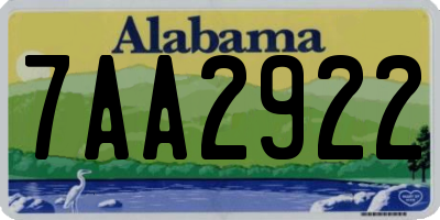 AL license plate 7AA2922