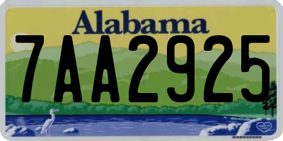 AL license plate 7AA2925