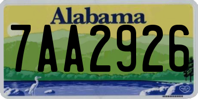 AL license plate 7AA2926