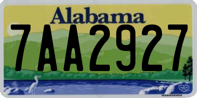 AL license plate 7AA2927