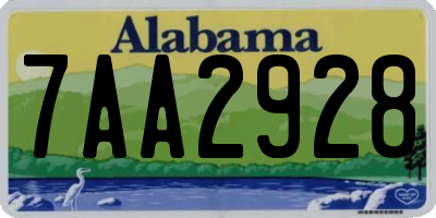 AL license plate 7AA2928
