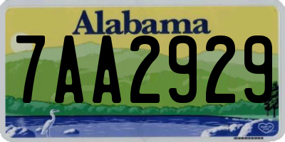 AL license plate 7AA2929
