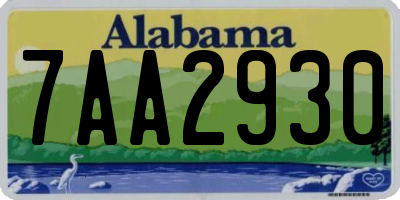 AL license plate 7AA2930
