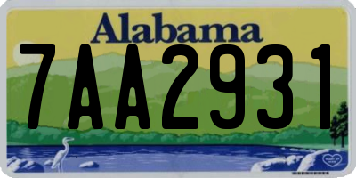 AL license plate 7AA2931