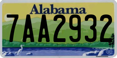 AL license plate 7AA2932