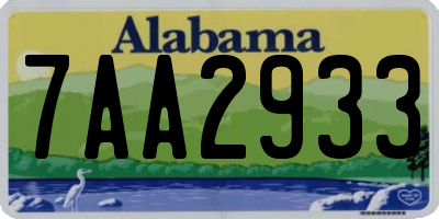 AL license plate 7AA2933