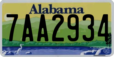 AL license plate 7AA2934