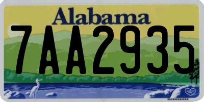 AL license plate 7AA2935