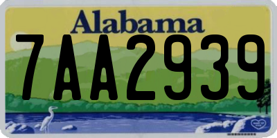 AL license plate 7AA2939