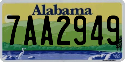 AL license plate 7AA2949