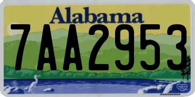 AL license plate 7AA2953