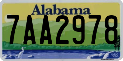AL license plate 7AA2978
