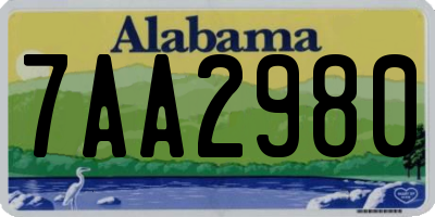 AL license plate 7AA2980