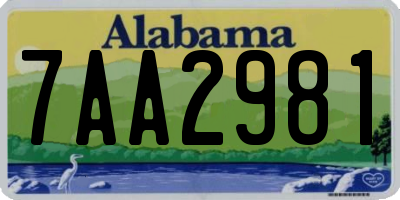 AL license plate 7AA2981