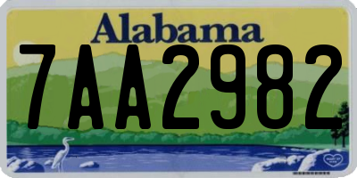 AL license plate 7AA2982