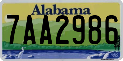 AL license plate 7AA2986