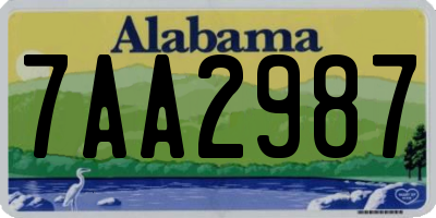 AL license plate 7AA2987