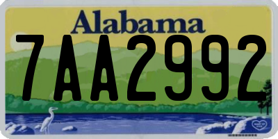 AL license plate 7AA2992