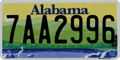 AL license plate 7AA2996