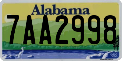 AL license plate 7AA2998