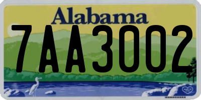 AL license plate 7AA3002