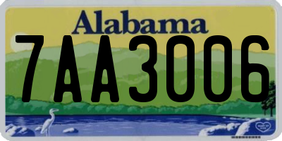 AL license plate 7AA3006
