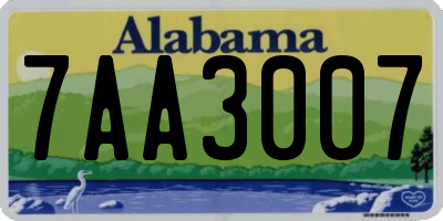 AL license plate 7AA3007