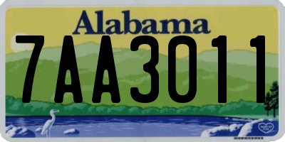 AL license plate 7AA3011