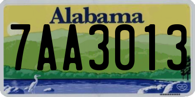 AL license plate 7AA3013