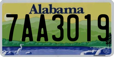 AL license plate 7AA3019