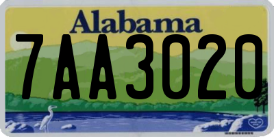 AL license plate 7AA3020