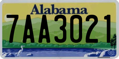 AL license plate 7AA3021