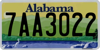 AL license plate 7AA3022