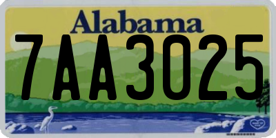AL license plate 7AA3025