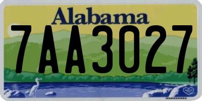AL license plate 7AA3027
