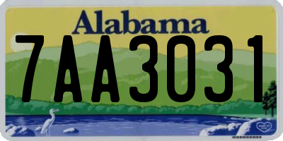 AL license plate 7AA3031