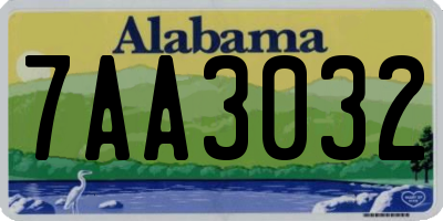 AL license plate 7AA3032