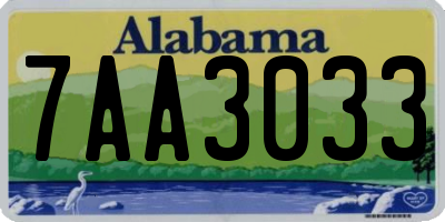 AL license plate 7AA3033
