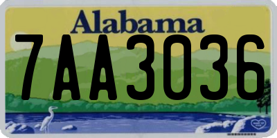 AL license plate 7AA3036