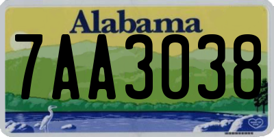AL license plate 7AA3038