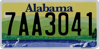 AL license plate 7AA3041