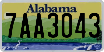 AL license plate 7AA3043