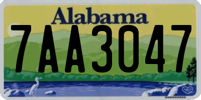 AL license plate 7AA3047