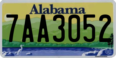 AL license plate 7AA3052