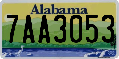 AL license plate 7AA3053
