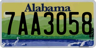AL license plate 7AA3058