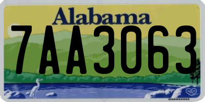 AL license plate 7AA3063