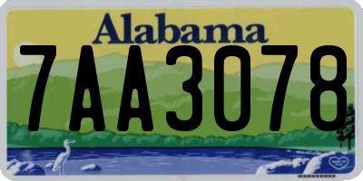 AL license plate 7AA3078