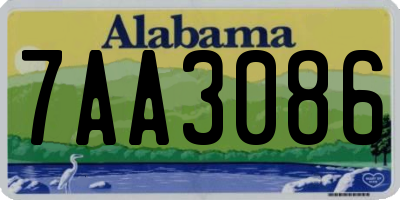 AL license plate 7AA3086