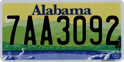 AL license plate 7AA3092